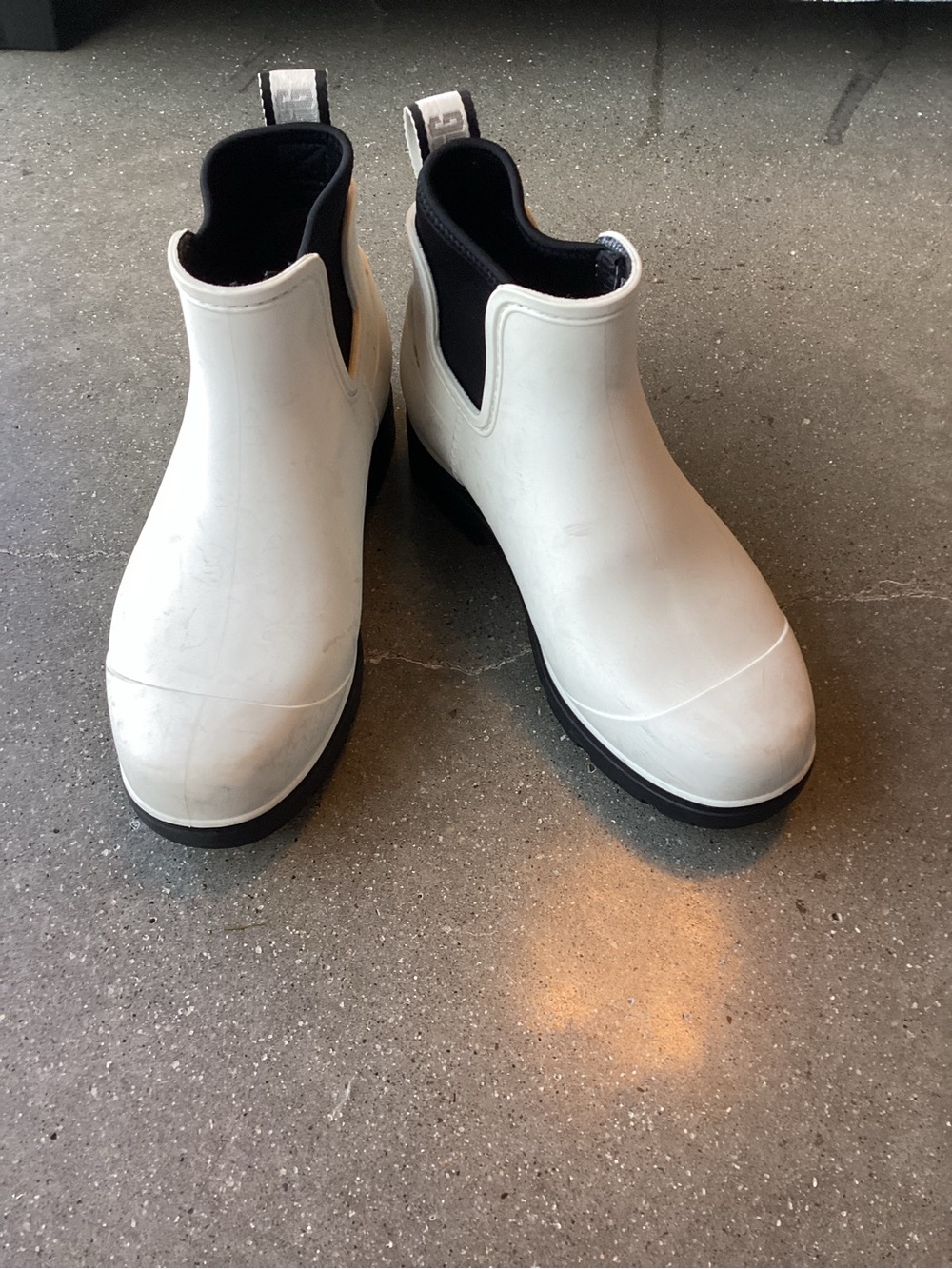 UGG White Chelsea Rain Boots